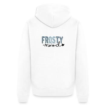 Frostiger Text im eisigen Stil - Unisex Premium Bio Zip Hoodie - Weiß - Hinten - Thijin (182cm)