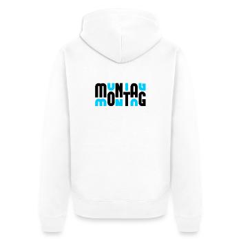 Lundi Noir/Cyan - Veste à capuche bio Premium Unisexe - blanc - Dos - Thijin (182cm)