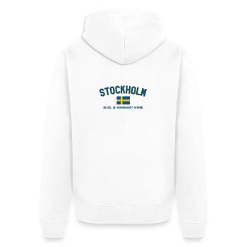 Stockholm, Sweden - Unisex Premium Organic Zip Hoodie - white - Back - Thijin (182cm)