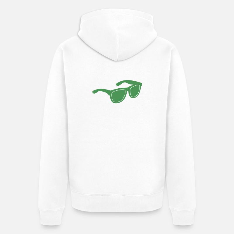 Lunettes de soleil vertes Graphique - Veste à capuche bio Premium Unisexe - blanc
