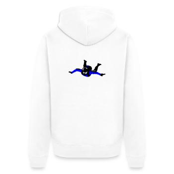 Skydiver - Unisex Premium Bio Zip Hoodie - Weiß - Hinten - Thijin (182cm)