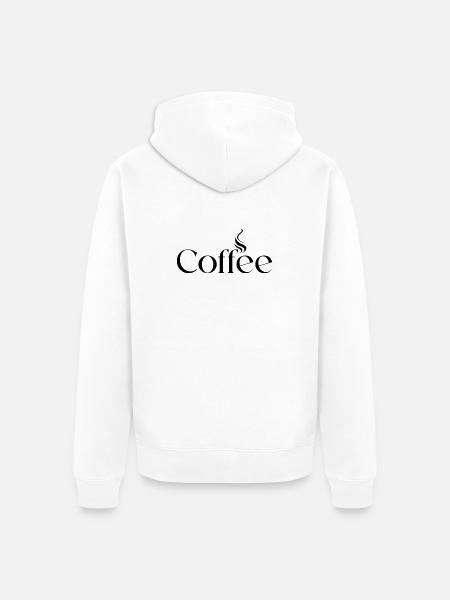 Café - Veste à capuche bio Premium Unisexe - blanc