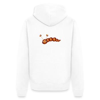 Chenille châtaigne mignonne – Enfance et plaisir de l’artisanat - Veste à capuche bio Premium Unisexe - blanc - Dos - Thijin (182cm)