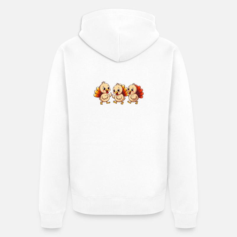 Bébé dinde de Thanksgiving - Veste à capuche bio Premium Unisexe - blanc