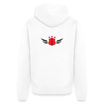 Aikido – Kampfsport – Aikido - Unisex Premium Bio Zip Hoodie - Weiß - Hinten - Thijin (182cm)