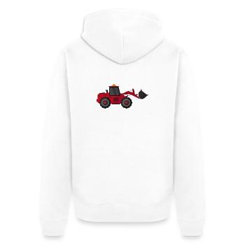 Excavator - Unisex Premium Organic Zip Hoodie - white - Back - Thijin (182cm)