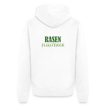 Rasenflüsterer Rasenpfleger Platzwart Greenkeeper - Unisex Premium Bio Zip Hoodie - Weiß - Hinten - Thijin (182cm)