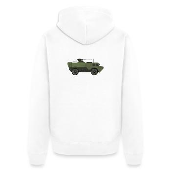 Char militaire - Veste à capuche bio Premium Unisexe - blanc - Dos - Thijin (182cm)