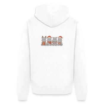 Hippopotames pour enfants, garçons et filles, Noël - Veste à capuche bio Premium Unisexe - blanc - Dos - Thijin (182cm)