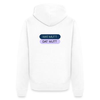 WAT MUTT - DAT MUTT - Unisex Premium Bio Zip Hoodie - Weiß - Hinten - Thijin (182cm)