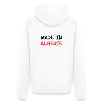 Made in Algeria - Unisex Premium Organic Zip Hoodie - white - Back - Thijin (182cm)