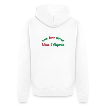 One two three Viva l'Algérie - Veste à capuche bio Premium Unisexe - blanc - Dos - Thijin (182cm)