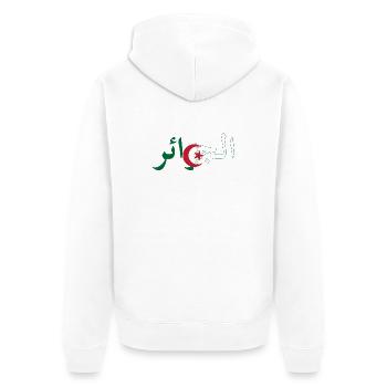 Algerian flag - Unisex Premium Organic Zip Hoodie - white - Back - Thijin (182cm)