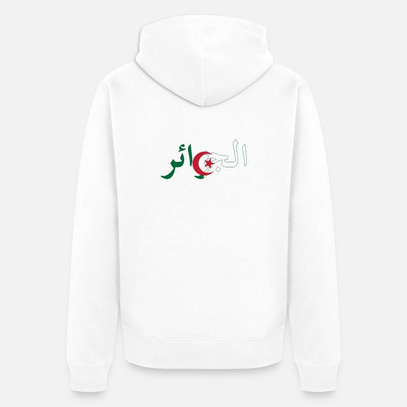 Drapeau Algérie - Veste à capuche bio Premium Unisexe - blanc