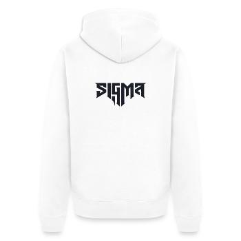 Sigma-Glyphen in schwieriger Typografie - Unisex Premium Bio Zip Hoodie - Weiß - Hinten - Thijin (182cm)