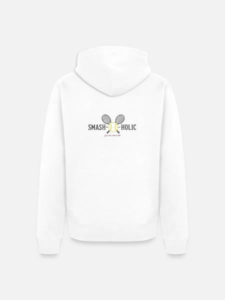 Tennis SMASH-o-holic Hoodie, Socks, Pillow - Unisex Premium Organic Zip Hoodie - white