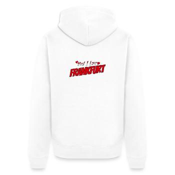 Yes I Love Frankfurt – Pour de vrais fans de Frankfurt - Veste à capuche bio Premium Unisexe - blanc - Dos - Thijin (182cm)