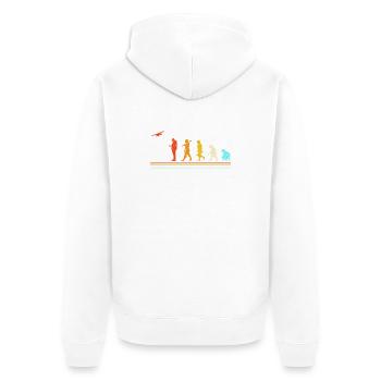 Modellflug Modellflugzeug - Unisex Premium Bio Zip Hoodie - Weiß - Hinten - Thijin (182cm)