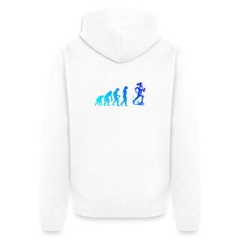 Direct Running Statement - Unisex Premium Organic Zip Hoodie - white - Back - Thijin (182cm)