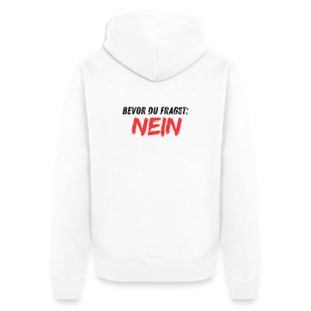 Bevor_du_fragst_NEIN - Veste à capuche bio Premium Unisexe - blanc - Dos - Thijin (182cm)