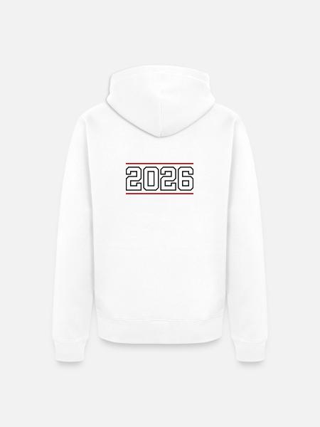2026 Linie - Unisex Premium Bio Zip Hoodie - Weiß