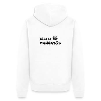 Der König des Cannabis - Unisex Premium Bio Zip Hoodie - Weiß - Hinten - Thijin (182cm)