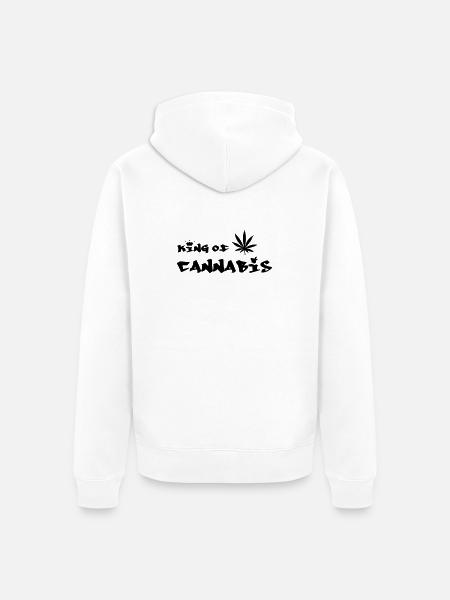 Der König des Cannabis - Unisex Premium Bio Zip Hoodie - Weiß