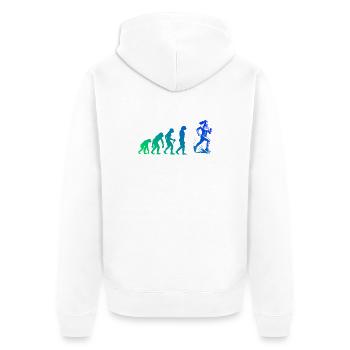 Motif de course clair pour chaque jour - Veste à capuche bio Premium Unisexe - blanc - Dos - Thijin (182cm)