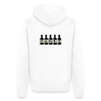 Dankeschön Danke Weinflaschen - Unisex Premium Bio Zip Hoodie - Weiß - Hinten - Thijin (182cm)
