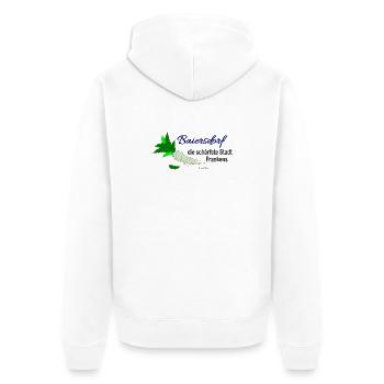 Baiersdorf - Unisex Premium Organic Zip Hoodie - white - Back - Thijin (182cm)