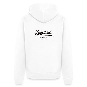 Platoon Leader 2026 Firefighter Platoon Fire Brigade FFW - Unisex Premium Organic Zip Hoodie - white - Back - Thijin (182cm)