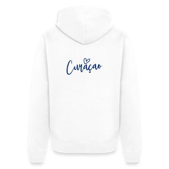 Curacao Heart Women's Love Curacao - Unisex Premium Organic Zip Hoodie - white - Back - Thijin (182cm)