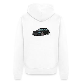 Black sports suit with blue light - Unisex Premium Organic Zip Hoodie - white - Back - Thijin (182cm)