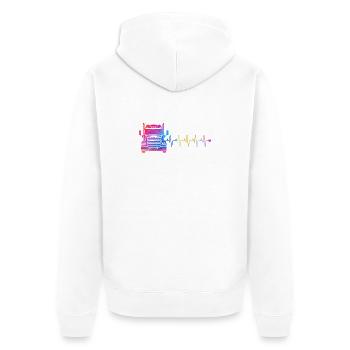 Heartbeat Truck - Unisex Premium Organic Zip Hoodie - white - Back - Thijin (182cm)