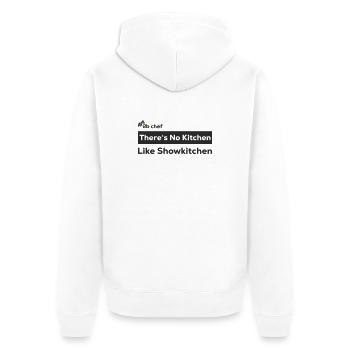 2b chef - Unisex Premium Bio Zip Hoodie - Weiß - Hinten - Thijin (182cm)