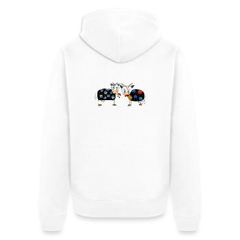 Cows - Unisex Premium Organic Zip Hoodie - white - Back - Thijin (182cm)