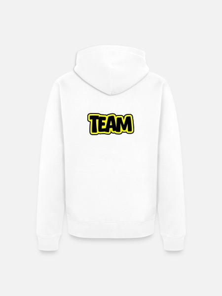 Team lettering - Unisex Premium Organic Zip Hoodie - white