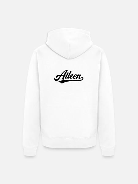 Aileen name first last family - Unisex Premium Organic Zip Hoodie - white