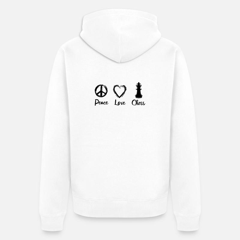 Motivation aux échecs - Veste à capuche bio Premium Unisexe - blanc