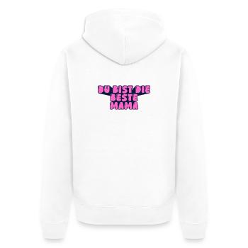 du bist die beste Mama - Unisex Premium Bio Zip Hoodie - Weiß - Hinten - Thijin (182cm)