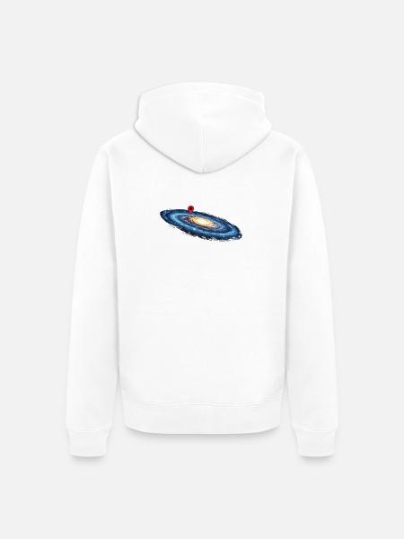 Milky Way Location Pin Space Galaxy - Unisex Premium Organic Zip Hoodie - white