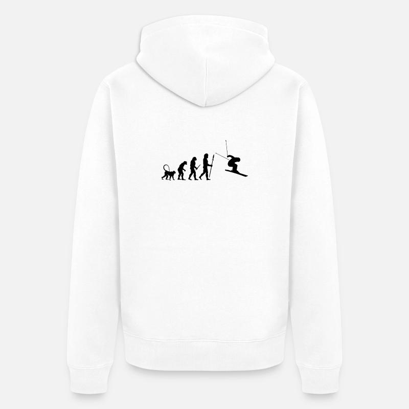 Évolution du skieur - Veste à capuche bio Premium Unisexe - blanc