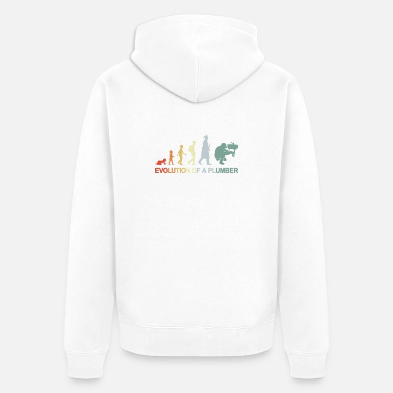 Klempner Evolution - Unisex Premium Bio Zip Hoodie - Weiß