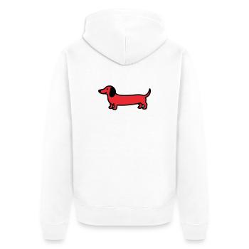 Vecteur de profil teckel de chien de chasse - Veste à capuche bio Premium Unisexe - blanc - Dos - Thijin (182cm)