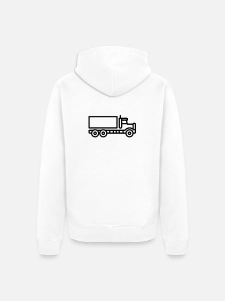 camion - Veste à capuche bio Premium Unisexe - blanc