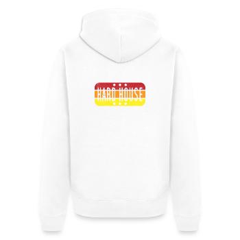 Harter Hausgradient - Unisex Premium Bio Zip Hoodie - Weiß - Hinten - Thijin (182cm)