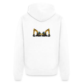 Bagger Fahrzeug Maschine - Unisex Premium Bio Zip Hoodie - Weiß - Hinten - Thijin (182cm)