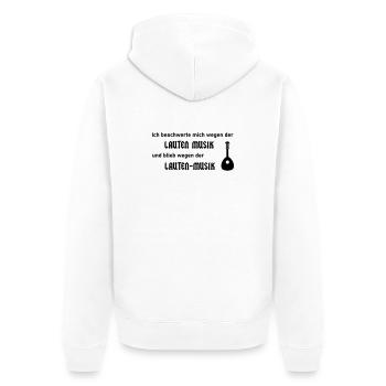 Lautenmusik - Unisex Premium Bio Zip Hoodie - Weiß - Hinten - Thijin (182cm)