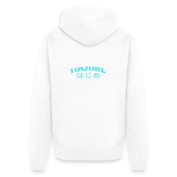 Judo Hajime - Unisex Premium Bio Zip Hoodie - Weiß - Hinten - Thijin (182cm)