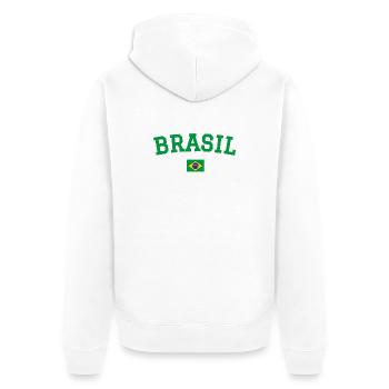 Brazil Flag Design Green - Unisex Premium Organic Zip Hoodie - white - Back - Thijin (182cm)